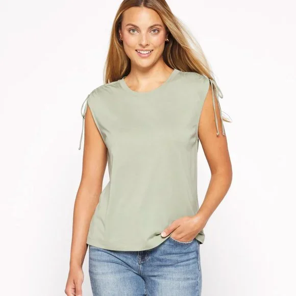 Zeina Shoulder Tie Detail Knit Top - Picture 1 of 6